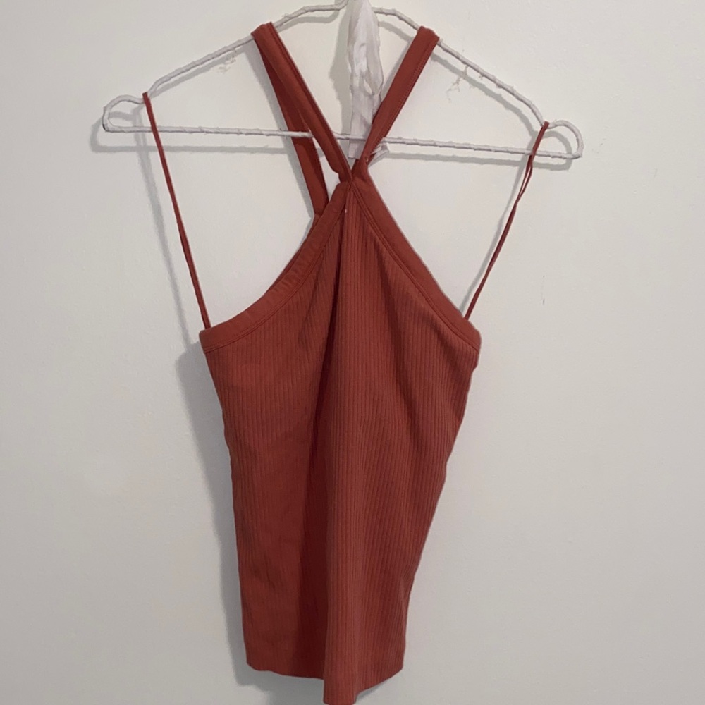 Old Navy Terracotta Ribbed Halter Top